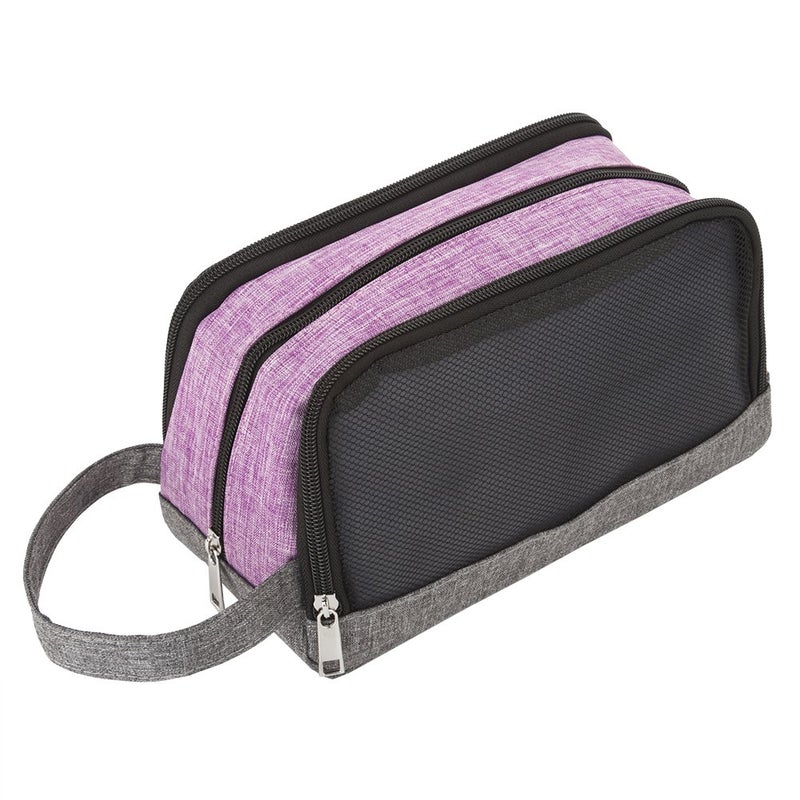 Yeiotsy Toiletry Bag  Color Clash Durable Travel Toiletry Organizer Bag (Purple) - Image 2